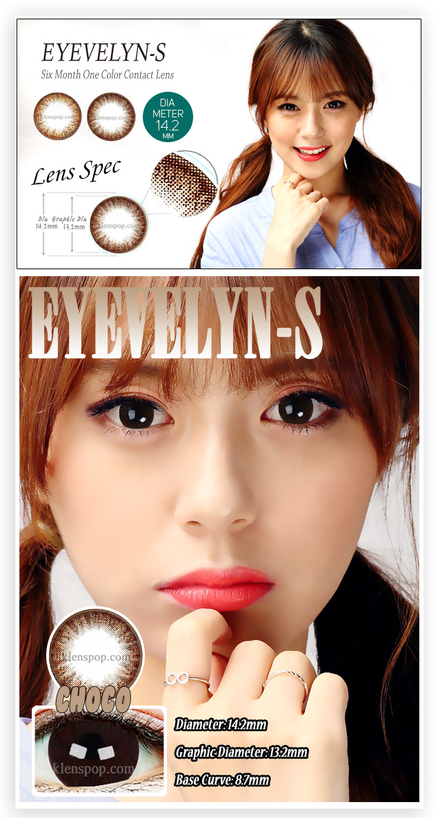 Description Imges of Geo Eyevelyn-S Choco (Silicone Hydrogel) Circle lenses